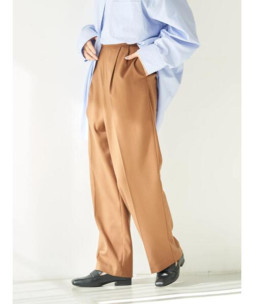 earth music&ecology（アースミュージックアンドエコロジー）の「タックストレートパンツ＊（その他パンツ・レディース・ブラウン/チェック/ホワイト系その他2・S/M）」の14枚目の写真