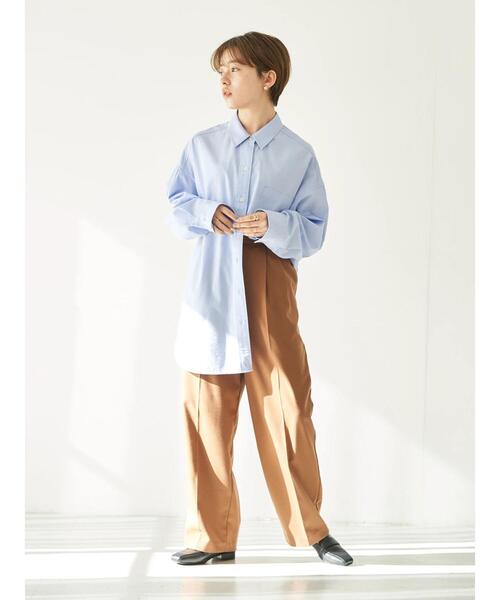 earth music&ecology（アースミュージックアンドエコロジー）の「タックストレートパンツ＊（その他パンツ・レディース・ブラウン/チェック/ホワイト系その他2・S/M）」の16枚目の写真