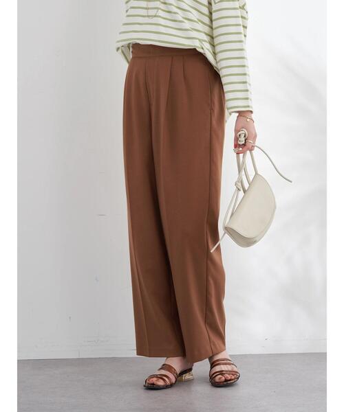 earth music&ecology（アースミュージックアンドエコロジー）の「タックストレートパンツ＊（その他パンツ・レディース・ブラウン/チェック/ホワイト系その他2・S/M）」の19枚目の写真