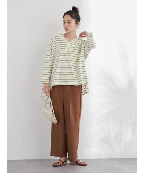 earth music&ecology（アースミュージックアンドエコロジー）の「タックストレートパンツ＊（その他パンツ・レディース・ブラウン/チェック/ホワイト系その他2・S/M）」の20枚目の写真