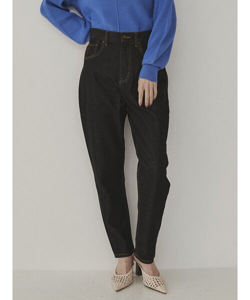 COTORICA（コトリカ）の「テーパードデニム(COTTON100％)（デニムパンツ・レディース・オフホワイト/ブラック・MEDIUM/LARGE）」の2枚目の写真