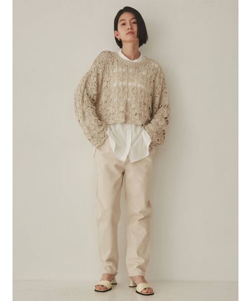 COTORICA（コトリカ）の「テーパードデニム(COTTON100％)（デニムパンツ・レディース・オフホワイト/ブラック・MEDIUM/LARGE）」の4枚目の写真