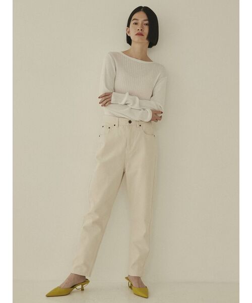 COTORICA（コトリカ）の「テーパードデニム(COTTON100％)（デニムパンツ・レディース・オフホワイト/ブラック・MEDIUM/LARGE）」の10枚目の写真