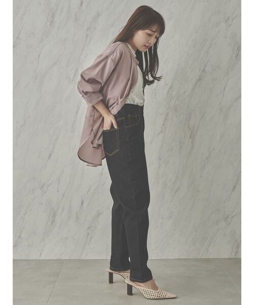 COTORICA（コトリカ）の「テーパードデニム(COTTON100％)（デニムパンツ・レディース・オフホワイト/ブラック・MEDIUM/LARGE）」の20枚目の写真