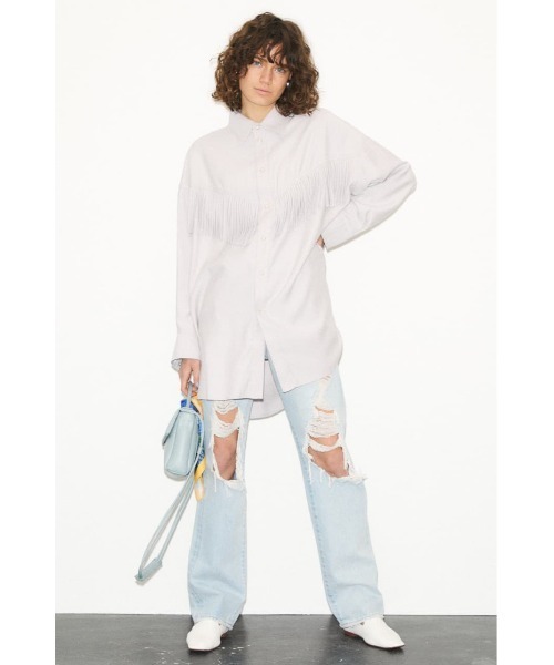 MOUSSY（マウジー）の「長袖シャツ（シャツ/ブラウス・レディース・ライトカーキ・FREE）」の4枚目の写真