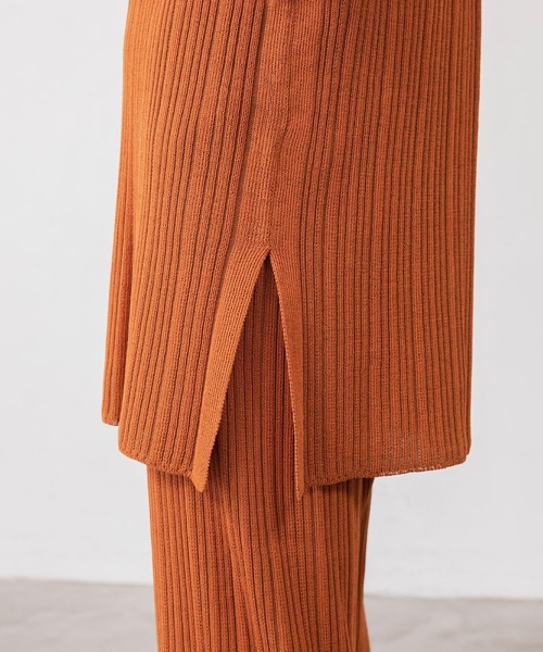 BONLECILL（ボンルシール）の「【セットアップ対応】2wayマルチストライプ ランダムリブニットベスト（ベスト・レディース・オレンジ/モスグリーン/ベージュ/ブルー・FREE）」の21枚目の写真