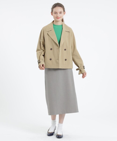 MACKINTOSH PHILOSOPHY（ﾏｯｷﾝﾄｯｼｭ ﾌｨﾛｿﾌｨｰ）の「ポリエステルタフタショートピーコート（ピーコート・レディース・ベージュ/ダークネイビー・38/36/34）」の6枚目の写真