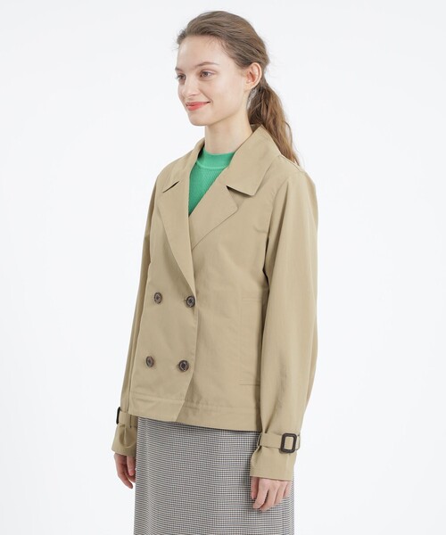 MACKINTOSH PHILOSOPHY（ﾏｯｷﾝﾄｯｼｭ ﾌｨﾛｿﾌｨｰ）の「ポリエステルタフタショートピーコート（ピーコート・レディース・ベージュ/ダークネイビー・38/36/34）」の8枚目の写真