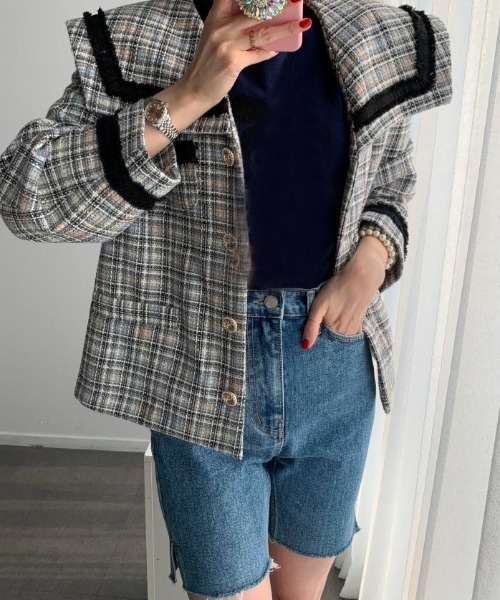 Mayree(メイリー)の「Mayree/ハイウエストスリムデニムハーフパンツ 2022SS(デニムパンツ・レディース・ブルー・SMALL/MEDIUM)」の12枚目の写真