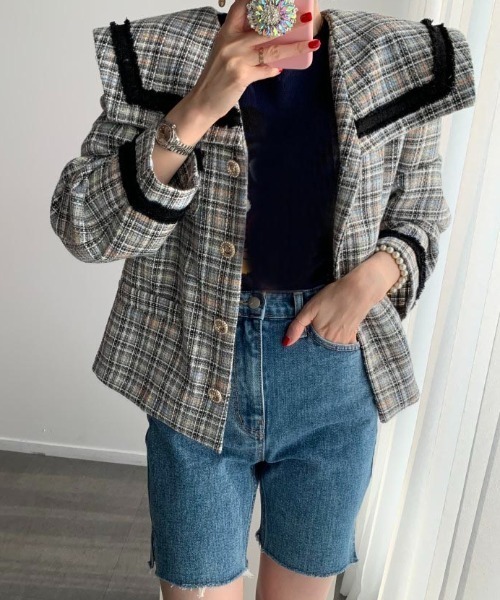 Mayree(メイリー)の「Mayree/ハイウエストスリムデニムハーフパンツ 2022SS(デニムパンツ・レディース・ブルー・SMALL/MEDIUM)」の13枚目の写真