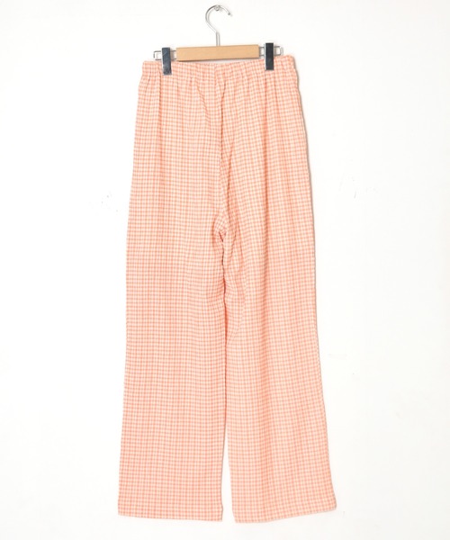 w closet（ダブルクローゼット）の「クリンクルチェックイージパンツ（その他パンツ・レディース・ライム/オレンジ・FREE）」の4枚目の写真
