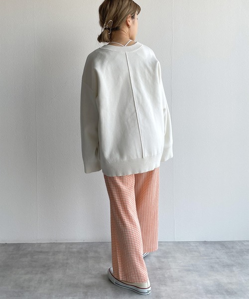 w closet（ダブルクローゼット）の「クリンクルチェックイージパンツ（その他パンツ・レディース・ライム/オレンジ・FREE）」の21枚目の写真