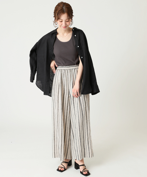 Simplicite（サンプリシテ）の「Le lin zephyr リネンパンツ◆（その他パンツ・レディース・ブラック/ピンク/グリーン/ベージュ・FREE）」の10枚目の写真
