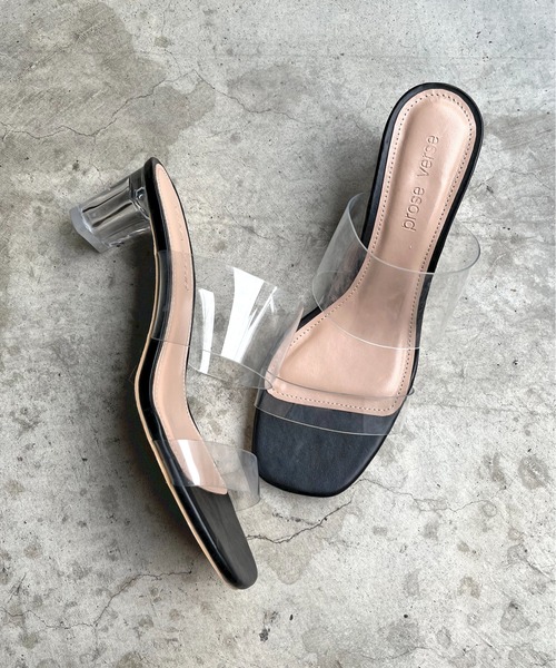 prose verse（プロズヴェール）の「【ヒールの高さが選べる】クリアヒールサンダル（サンダル・レディース・ホワイト/ブラック/ホワイト系その他/ブラック系その他・SMALL/MEDIUM/LARGE/X-LARGE/XX-LARGE）」の3枚目の写真