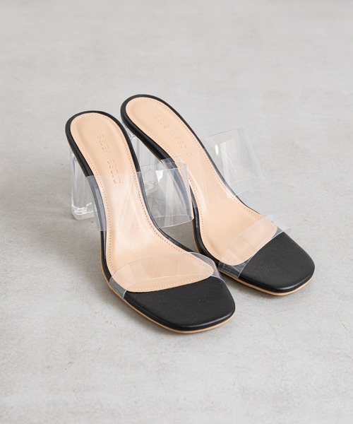 prose verse（プロズヴェール）の「【ヒールの高さが選べる】クリアヒールサンダル（サンダル・レディース・ホワイト/ブラック/ホワイト系その他/ブラック系その他・SMALL/MEDIUM/LARGE/X-LARGE/XX-LARGE）」の6枚目の写真