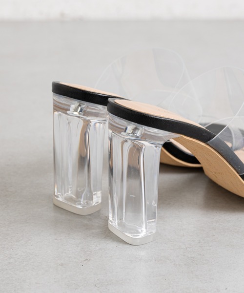 prose verse（プロズヴェール）の「【ヒールの高さが選べる】クリアヒールサンダル（サンダル・レディース・ホワイト/ブラック/ホワイト系その他/ブラック系その他・SMALL/MEDIUM/LARGE/X-LARGE/XX-LARGE）」の9枚目の写真