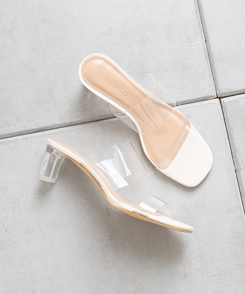 prose verse（プロズヴェール）の「【ヒールの高さが選べる】クリアヒールサンダル（サンダル・レディース・ホワイト/ブラック/ホワイト系その他/ブラック系その他・SMALL/MEDIUM/LARGE/X-LARGE/XX-LARGE）」の21枚目の写真