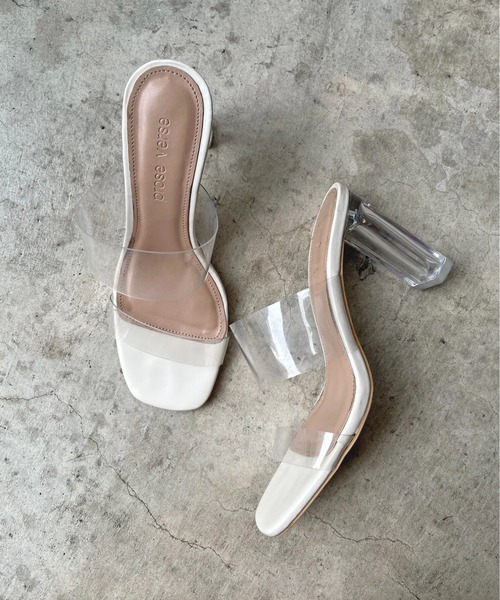 prose verse（プロズヴェール）の「【ヒールの高さが選べる】クリアヒールサンダル（サンダル・レディース・ホワイト/ブラック/ホワイト系その他/ブラック系その他・SMALL/MEDIUM/LARGE/X-LARGE/XX-LARGE）」の13枚目の写真