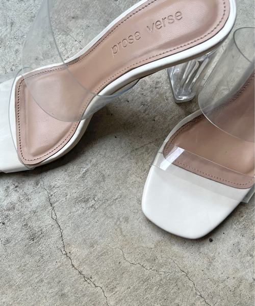 prose verse（プロズヴェール）の「【ヒールの高さが選べる】クリアヒールサンダル（サンダル・レディース・ホワイト/ブラック/ホワイト系その他/ブラック系その他・SMALL/MEDIUM/LARGE/X-LARGE/XX-LARGE）」の14枚目の写真