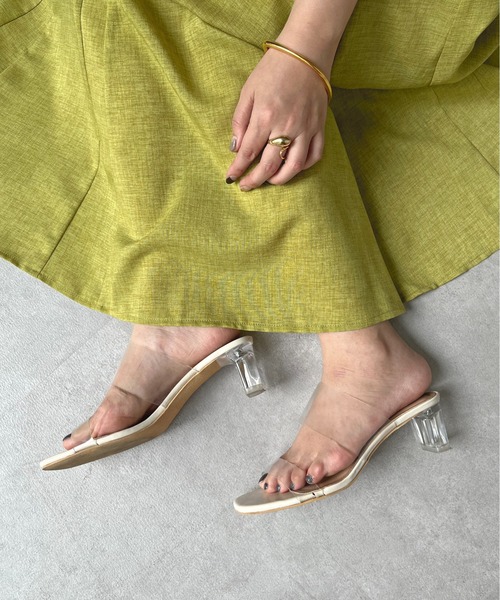 prose verse（プロズヴェール）の「【ヒールの高さが選べる】クリアヒールサンダル（サンダル・レディース・ホワイト/ブラック/ホワイト系その他/ブラック系その他・SMALL/MEDIUM/LARGE/X-LARGE/XX-LARGE）」の18枚目の写真