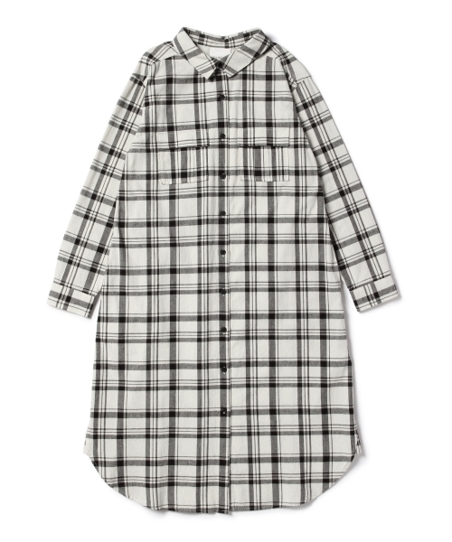 Ray BEAMS（レイビームス）の「Ray BEAMS / チェック ロングシャツ ワンピース（シャツワンピース・レディース・オフホワイト/サックスブルー・ONE SIZE）」の21枚目の写真