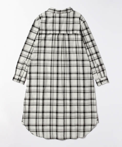 Ray BEAMS（レイビームス）の「Ray BEAMS / チェック ロングシャツ ワンピース（シャツワンピース・レディース・オフホワイト/サックスブルー・ONE SIZE）」の18枚目の写真