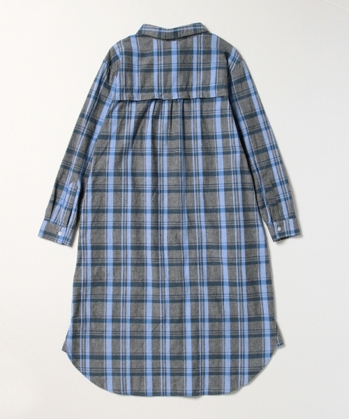 Ray BEAMS（レイビームス）の「Ray BEAMS / チェック ロングシャツ ワンピース（シャツワンピース・レディース・オフホワイト/サックスブルー・ONE SIZE）」の15枚目の写真