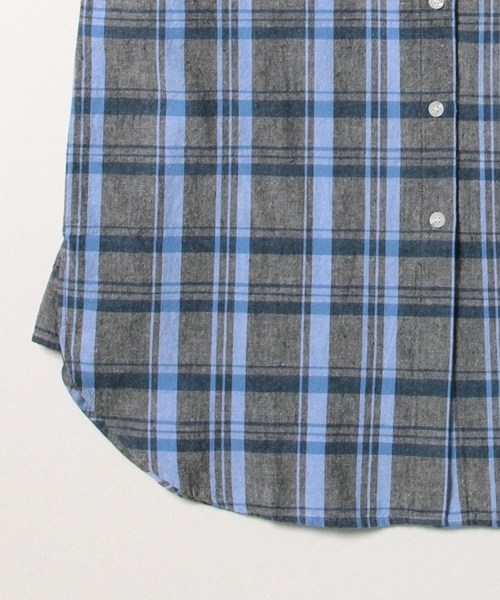 Ray BEAMS（レイビームス）の「Ray BEAMS / チェック ロングシャツ ワンピース（シャツワンピース・レディース・オフホワイト/サックスブルー・ONE SIZE）」の16枚目の写真