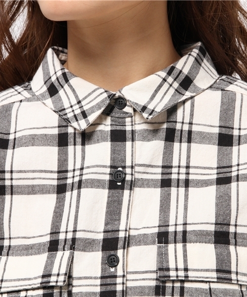 Ray BEAMS（レイビームス）の「Ray BEAMS / チェック ロングシャツ ワンピース（シャツワンピース・レディース・オフホワイト/サックスブルー・ONE SIZE）」の9枚目の写真