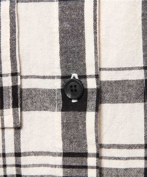 Ray BEAMS（レイビームス）の「Ray BEAMS / チェック ロングシャツ ワンピース（シャツワンピース・レディース・オフホワイト/サックスブルー・ONE SIZE）」の4枚目の写真