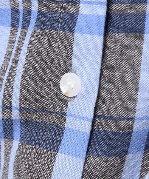 Ray BEAMS（レイビームス）の「Ray BEAMS / チェック ロングシャツ ワンピース（シャツワンピース・レディース・オフホワイト/サックスブルー・ONE SIZE）」の7枚目の写真