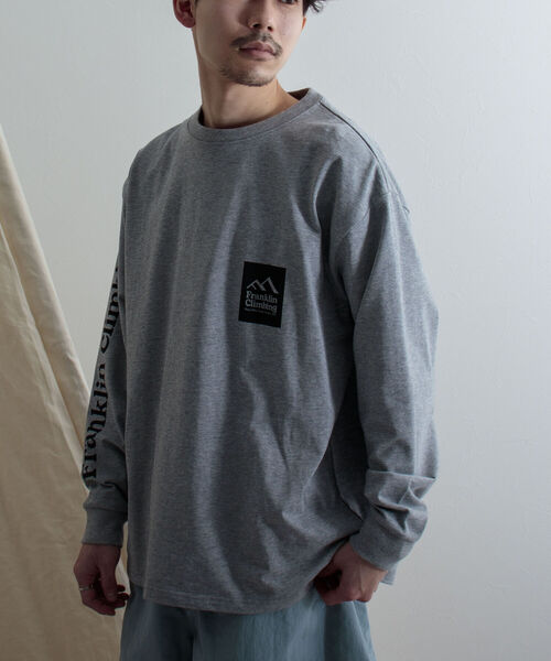 Franklin Climbing（フランクリンクライミング）の「【Franklin Climbing/フランクリンクライミング】エッセンシャルロゴ 袖プリントロンT（Tシャツ/カットソー・メンズ・ホワイト/ブラック/グレー/カーキ・MEDIUM/LARGE）」の14枚目の写真