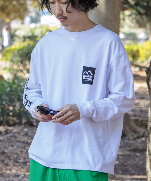 Franklin Climbing（フランクリンクライミング）の「【Franklin Climbing/フランクリンクライミング】エッセンシャルロゴ 袖プリントロンT（Tシャツ/カットソー・メンズ・ホワイト/ブラック/グレー/カーキ・MEDIUM/LARGE）」の21枚目の写真