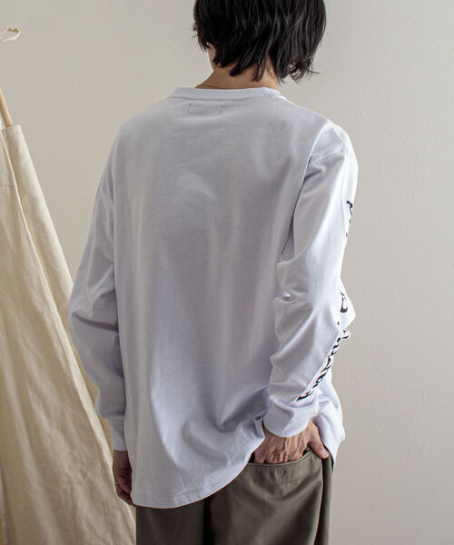 Franklin Climbing（フランクリンクライミング）の「【Franklin Climbing/フランクリンクライミング】エッセンシャルロゴ 袖プリントロンT（Tシャツ/カットソー・メンズ・ホワイト/ブラック/グレー/カーキ・MEDIUM/LARGE）」の16枚目の写真