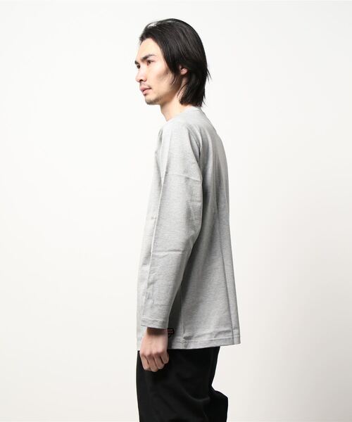 PAZZO（パッゾ）の「【PAZZO】 シルケット天竺 クルーネック ロングスリーブTEE/ロンT（Tシャツ/カットソー・メンズ・ブラック/トップグレー/ホワイト系1・2/3）」の7枚目の写真