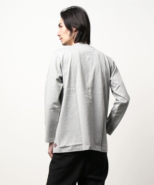 PAZZO（パッゾ）の「【PAZZO】 シルケット天竺 クルーネック ロングスリーブTEE/ロンT（Tシャツ/カットソー・メンズ・ブラック/トップグレー/ホワイト系1・2/3）」の8枚目の写真