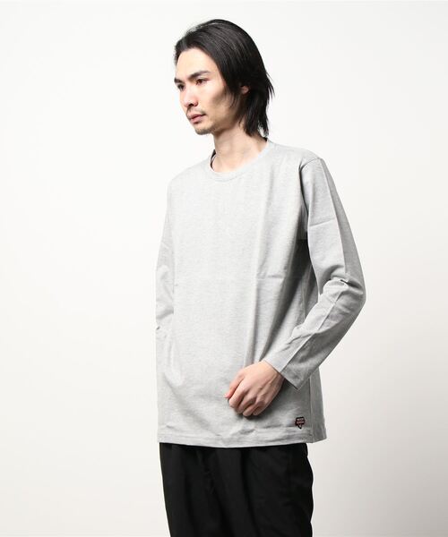 PAZZO（パッゾ）の「【PAZZO】 シルケット天竺 クルーネック ロングスリーブTEE/ロンT（Tシャツ/カットソー・メンズ・ブラック/トップグレー/ホワイト系1・2/3）」の6枚目の写真