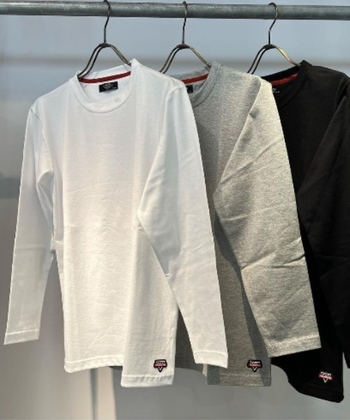 PAZZO（パッゾ）の「【PAZZO】 シルケット天竺 クルーネック ロングスリーブTEE/ロンT（Tシャツ/カットソー・メンズ・ブラック/トップグレー/ホワイト系1・2/3）」の11枚目の写真