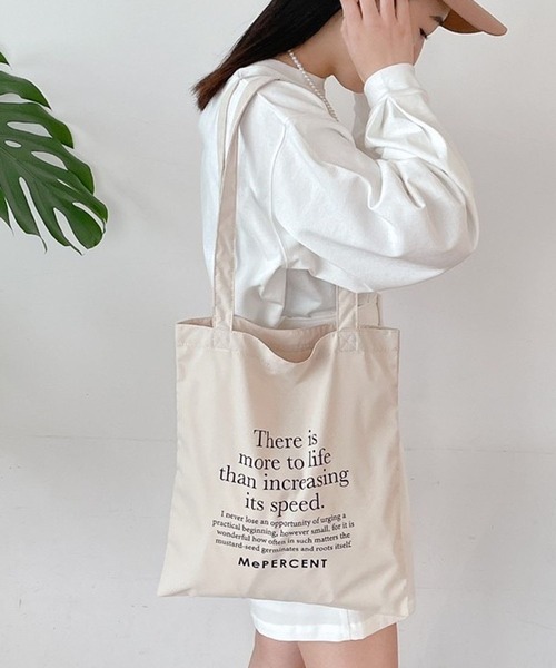 Me%（ミィパーセント）の「MePERCENTフラットトート（トートバッグ・レディース・ブルー系その他/ホワイト/ベージュ/グリーン系その他/ピンク・FREE）」の3枚目の写真