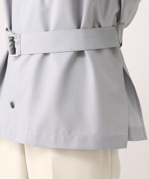 tk.TAKEO KIKUCHI（ティーケータケオキクチ）の「◆Reflaxベルテッドスタンドシャツ（ユニセックスアイテム）（シャツ/ブラウス・メンズ・ホワイト/ブラック/ライトブルー・66/88）」の10枚目の写真