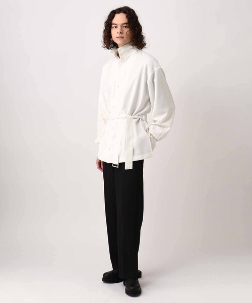 tk.TAKEO KIKUCHI（ティーケータケオキクチ）の「◆Reflaxベルテッドスタンドシャツ（ユニセックスアイテム）（シャツ/ブラウス・メンズ・ホワイト/ブラック/ライトブルー・66/88）」の12枚目の写真