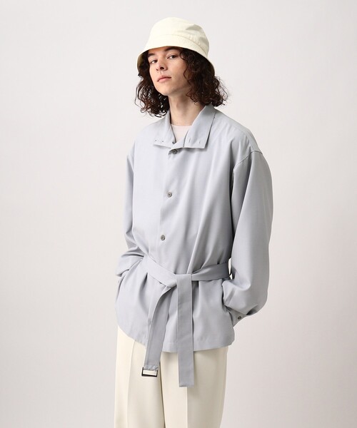 tk.TAKEO KIKUCHI（ティーケータケオキクチ）の「◆Reflaxベルテッドスタンドシャツ（ユニセックスアイテム）（シャツ/ブラウス・メンズ・ホワイト/ブラック/ライトブルー・66/88）」の17枚目の写真