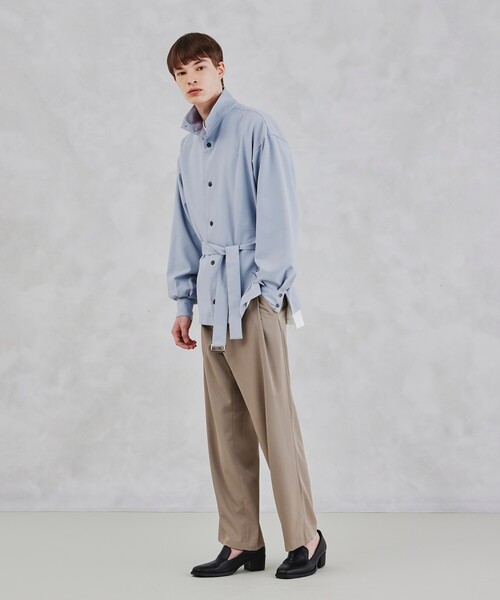 tk.TAKEO KIKUCHI（ティーケータケオキクチ）の「◆Reflaxベルテッドスタンドシャツ（ユニセックスアイテム）（シャツ/ブラウス・メンズ・ホワイト/ブラック/ライトブルー・66/88）」の16枚目の写真