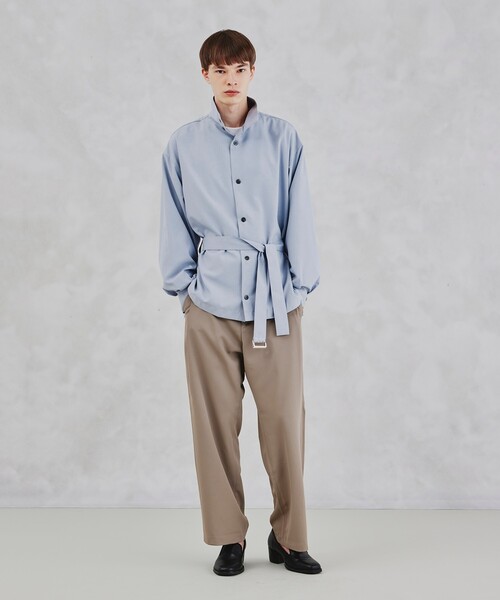 tk.TAKEO KIKUCHI（ティーケータケオキクチ）の「◆Reflaxベルテッドスタンドシャツ（ユニセックスアイテム）（シャツ/ブラウス・メンズ・ホワイト/ブラック/ライトブルー・66/88）」の15枚目の写真