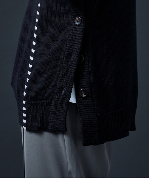 Ellno Loset(エルノロゼット)の「ハンドステッチニットベスト(ベスト・メンズ・ブラック/グリーン・MEDIUM/LARGE)」の21枚目の写真