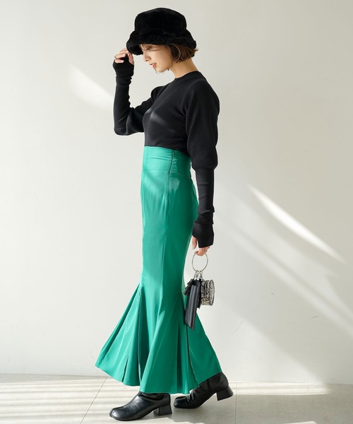 rectangle（レクタングル）の「マーメイドスカート（スカート・レディース・ブラック/グリーン/アイボリー・FREE）」の12枚目の写真