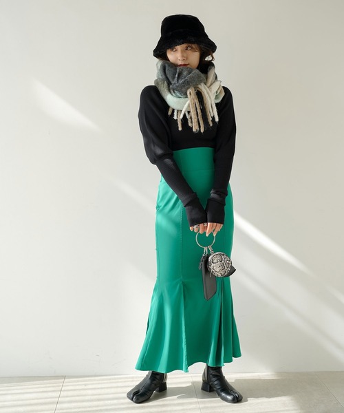 rectangle（レクタングル）の「マーメイドスカート（スカート・レディース・ブラック/グリーン/アイボリー・FREE）」の13枚目の写真