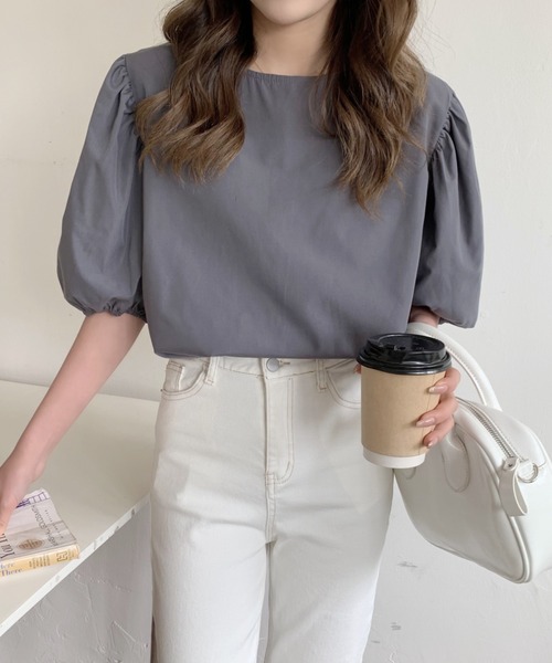 ABITOKYO(アビトーキョー)の「パフスリーブブラウズ(シャツ/ブラウス・レディース・ホワイト/チャコールグレー/ライトブルー/ネイビー・L/M)」の21枚目の写真