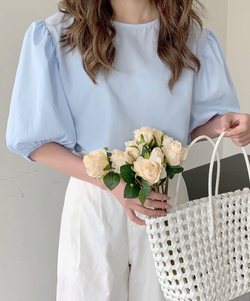 ABITOKYO(アビトーキョー)の「パフスリーブブラウズ(シャツ/ブラウス・レディース・ホワイト/チャコールグレー/ライトブルー/ネイビー・L/M)」の18枚目の写真