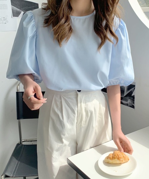 ABITOKYO(アビトーキョー)の「パフスリーブブラウズ(シャツ/ブラウス・レディース・ホワイト/チャコールグレー/ライトブルー/ネイビー・L/M)」の11枚目の写真